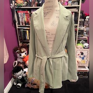 💝Mo-ka by Santa Fe Apparel Mint Green Belted Jacket